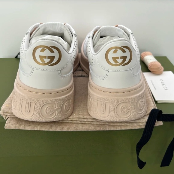 New in box Gucci GG Embossed Leather Sneakers - Picture 4 of 5